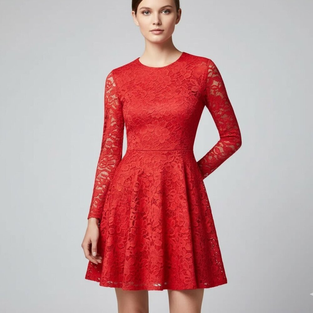 H&M Red Lace Mini Dress